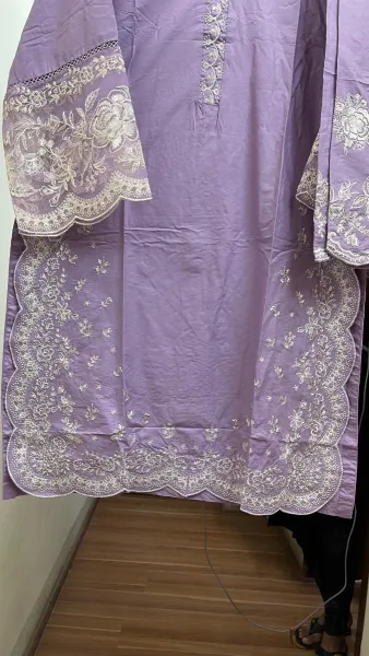 Pakistani Original Hayat Stitched Cotton Co-ords 2 Pcs _ Purple 